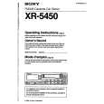 SONY XR-5450 Owners Manual SONY XR-5450 Owners Manual