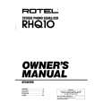 ROTEL RHQ10 Owners Manual ROTEL RHQ10 Owners Manual