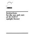 ZANUSSI Zi3120F Owners Manual ZANUSSI Zi3120F Owners Manual