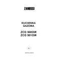 ZANUSSI ZCG560GW Owners Manual ZANUSSI ZCG560GW Owners Manual