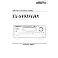 ONKYO TXSV919 Owners Manual ONKYO TXSV919 Owners Manual