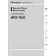 PIONEER AVX-7600 Owners Manual PIONEER AVX-7600 Owners Manual