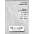ARTHUR MARTIN ELECTROLUX TE0012T1 Owners Manual ARTHUR MARTIN ELECTROLUX TE0012T1 Owners Manual